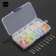 300 шт. 3 в 20 мА микс 3 мм синий красный желтый зеленый круглый светильник светодиодный Диод набор 5 цветов Новинка