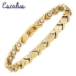 Эскалус, Женская цепочка из звеньев, магнитный браслет из нержавеющей стали, золотой браслет, ювелирные изделия, браслет