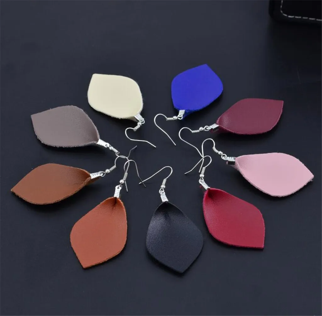 

Spring Summer Leaf Leather Teardrop Bohemian Earrings Trendy Jewelry Casual Elegance Luxury Earrings Gift