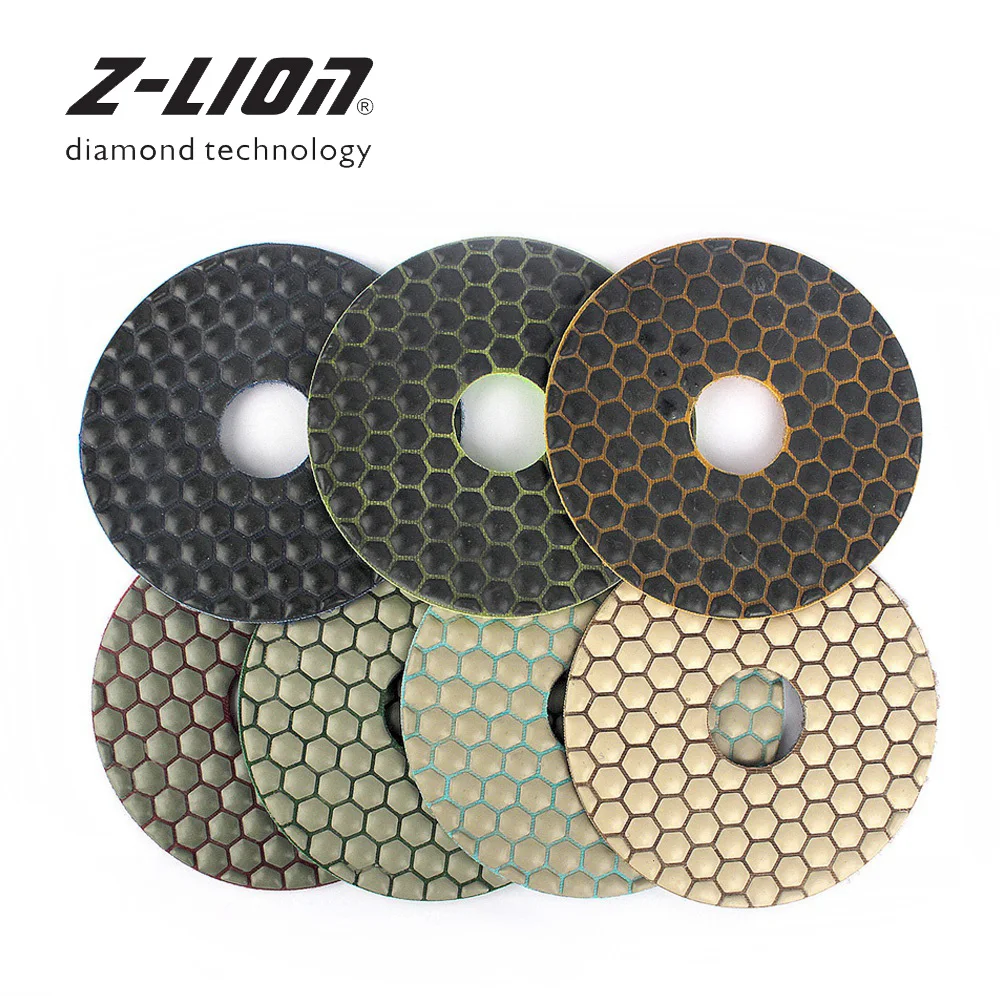 

Z-LEAP Premium Diamond Polishing Pad 5 Inch Dry Pads Polish 7 Pieces Set Abrasive Disc Grinding Tool For Stone Concrete Ceramic