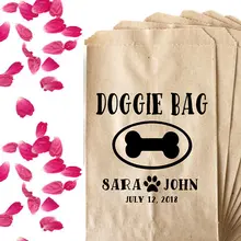 На заказ питомец собачка Свадебный буфет лакомство Подарочный бар лепесток бумажный пакет день рождения девичник пекарня печенья сувениры мешочки