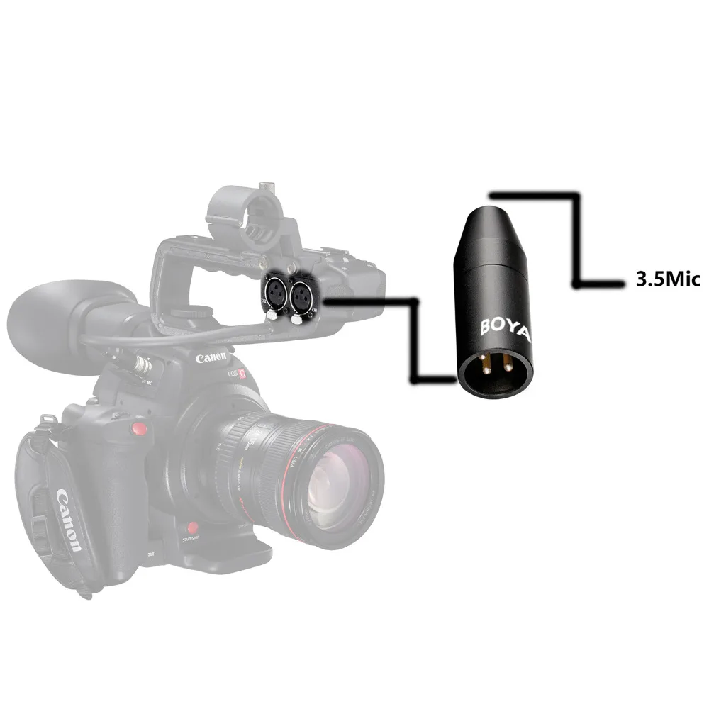 BOYA 35C XLR 3 5 мм (ТРС) мини джек Женский микрофон адаптер для pin Штекерный разъем