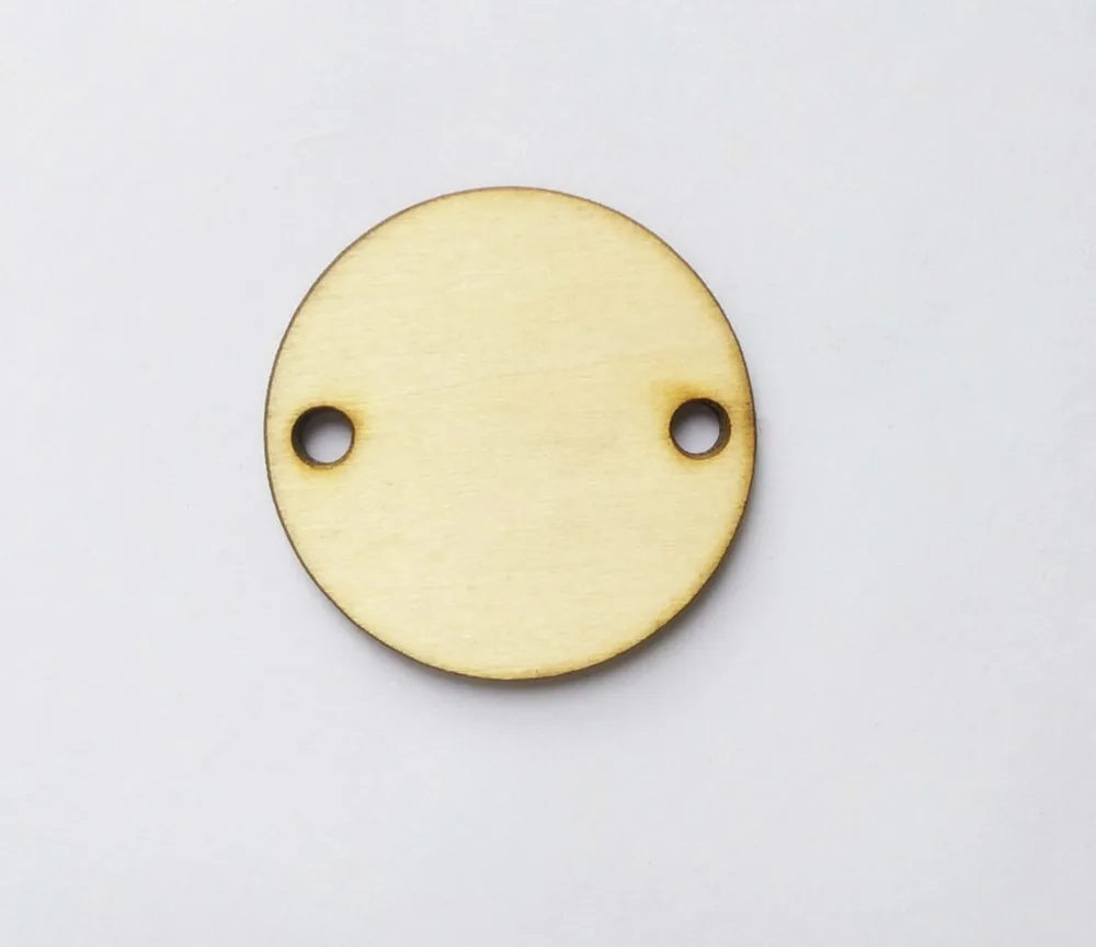 100pcs of  38mm 2 Holes Circle Rustic Wooden Disks Natural Wood Disc Tags Tupplies Laser Cut 1.5" 2