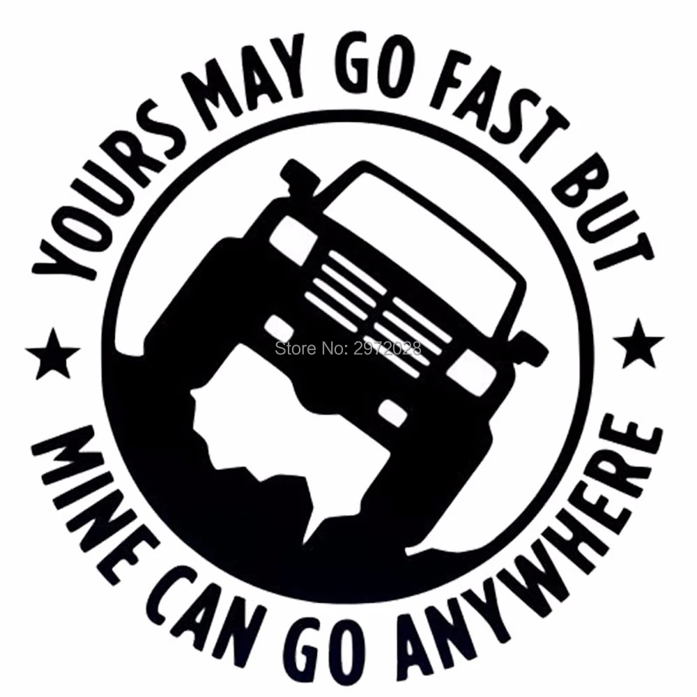 Funny Car Stickers Reflective Your May Go Fast Mine Can Go Anywhere Auto Decal Bumper Body Decal Creative Pattern Vinyl