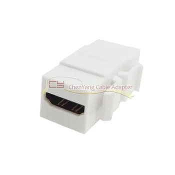 

White Color HDMI 1.4 Snap-in Female to Female F/F Keystone Jack Coupler Adapter for Wall Plate