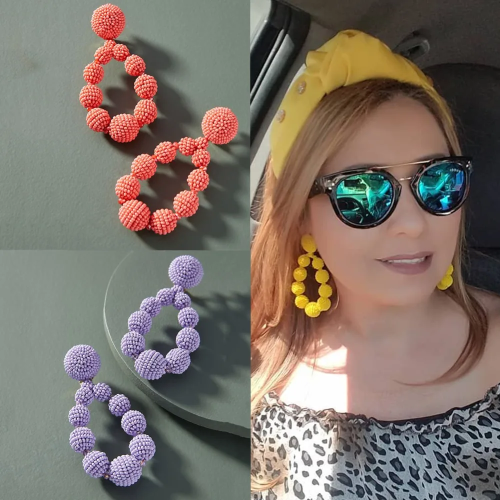 

Vedawas Handmade Shell Bead Earrings Women Niche Long Fringed Tassel Drop Earrings Boho Large Flower Big Statement Earing xg2806