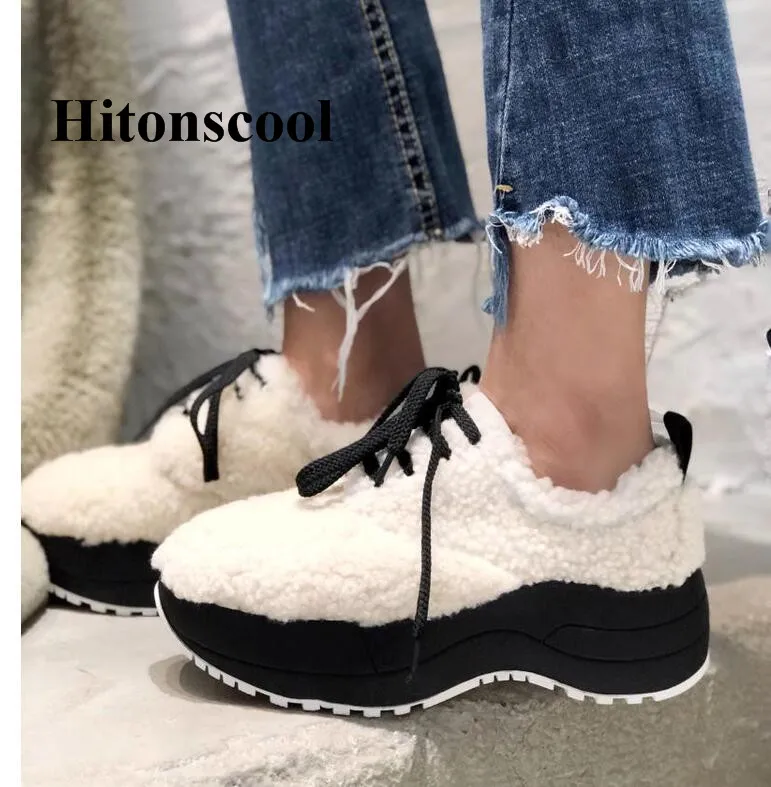 Zapatillas Hyoma Lindo Antideslizante Lana Moda Invierno Mujeres Tobillo 2019 Plataforma La Piel Casual As Deporte Cálido Picture De Botas Zapato qWI7Ovw1