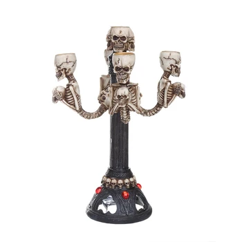 

Resin Gothic Skull Skeleton Candle Stick Holder Halloween Punk Table Centerpiece Party Home Decor Gift Resin Skull Candle Holder