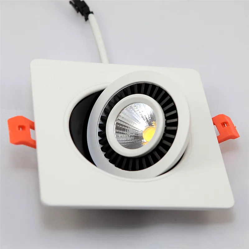 Dimmable LED Downlight 10W15W COB Led Ceiling Recessed Downlight Spot Light Super Bright Square Down Light Warm/Cold White