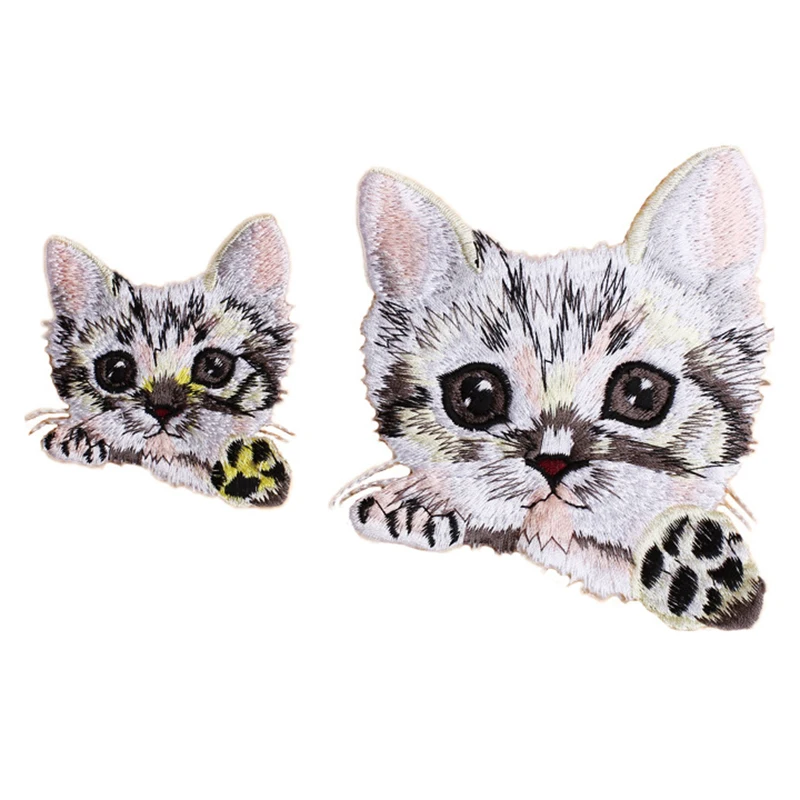 

Fashion Animal Patch DIY Clothes funny cat 3d stickers Thermal Transfer Printing Iron on patches for clothing T shirt Women