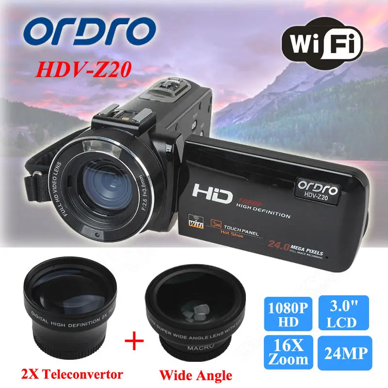 Ordro hdv-z20 цифрового видео Камера видеокамера 3.0 &quotСенсорный экран 1080 P Full HD 16X ZOOM 24mp