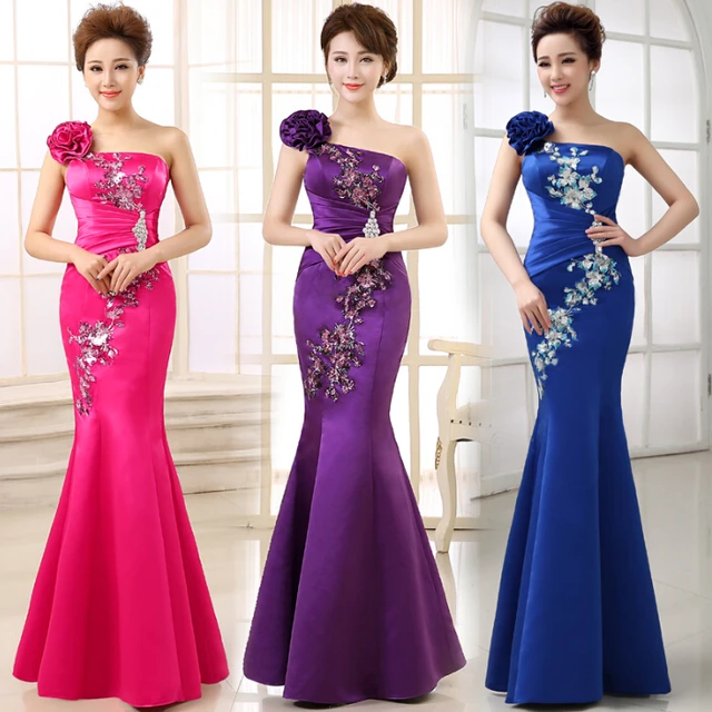 Royal Blue Bridesmaid Mermaid Chinese Las Dress Royal Blue Bridesmaid Mermaid Chinese Las Dress Fuchsia Bridesmaids Dresses From China Wedding Red For