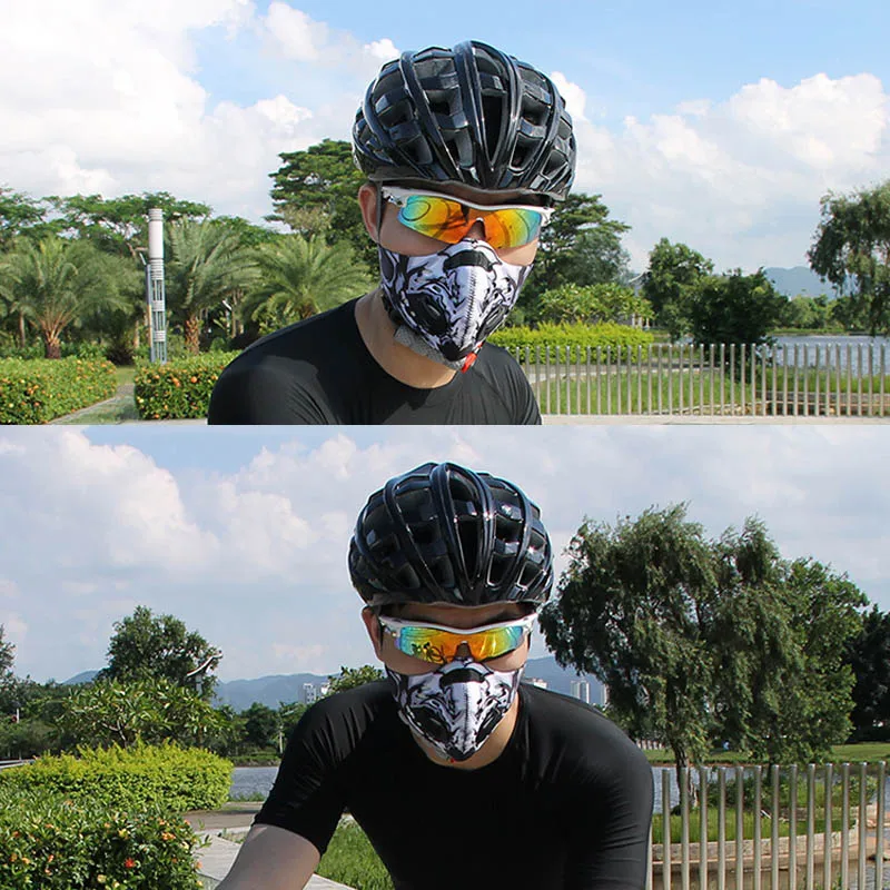 

Outdoor Cycling Half Face Mask Dust Windproof Anti Pollen Allergy Activated Carbon Masks Filter Sports Riding Running IJS998