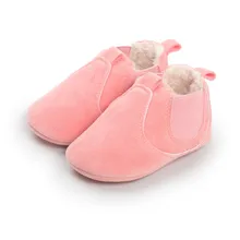 Зимние теплые детские мокасины на меху; Детские модные ботинки с эластичной резинкой для мальчиков и девочек; мягкая резиновая подошва