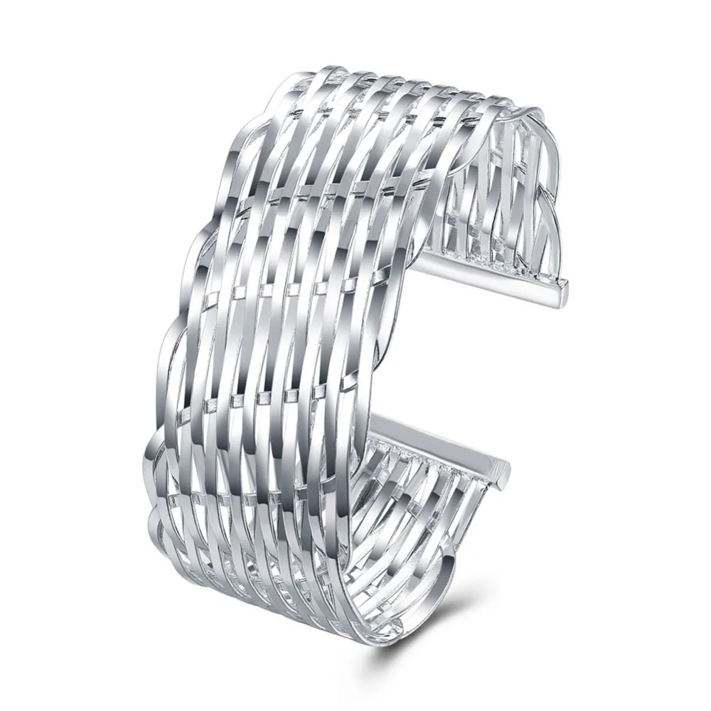 

WIDE OPENING BANGLE 2015 NEW 925 sterling silver jewelry bracelet fine fashion Bangles best quality wholesale and retail SMTB011