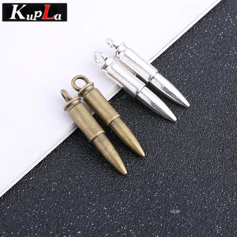 

Vintage Metal Bullet Charms for Jewelry Making Classic Fashion Handmade Accessories Pendant for DIY 20 Pieces/lot