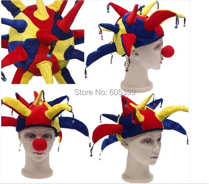 Party Diy Decoration Colorful Halloween Party Clown Hat With Small Bell