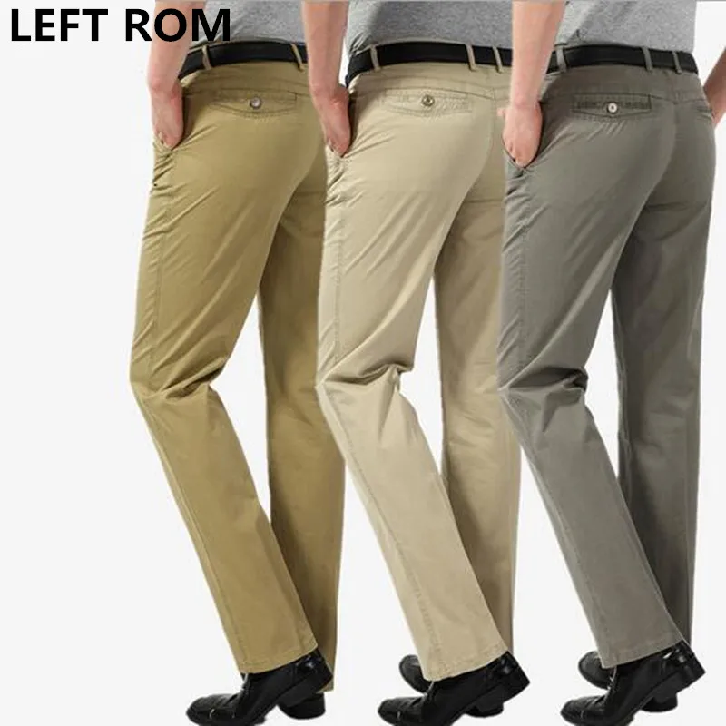 LEFT ROM men brand fashion leisure business thin cotton trousers Men