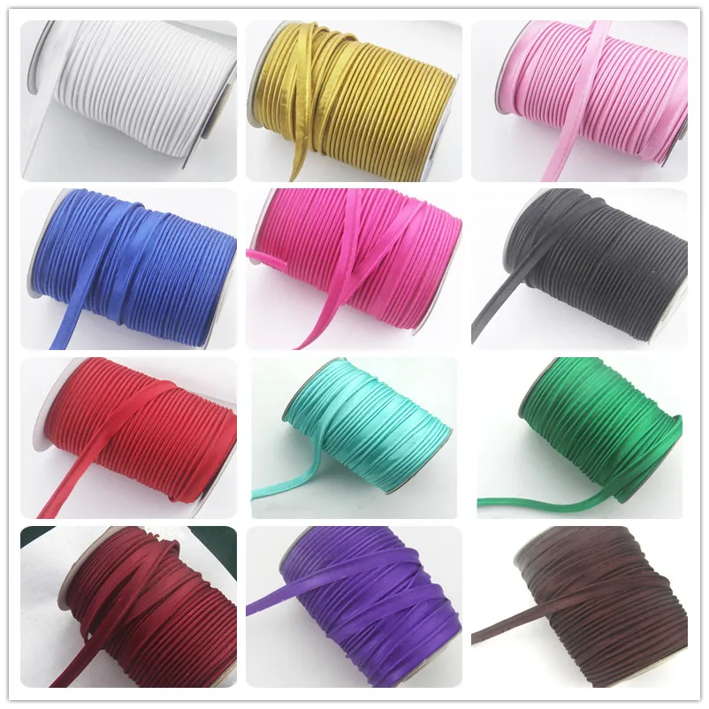 

Colorful 10mm Polyester Bias Tape with Cord Piping Binding Belt For Hemming Process Craft DIY Handmade Accessories Sewing Tape