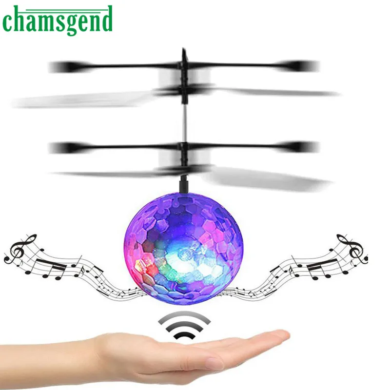 Chamsgend RC Toy EpochAir RC Flying Ball RC Drone Helicopter Ball Built in Disco Music With