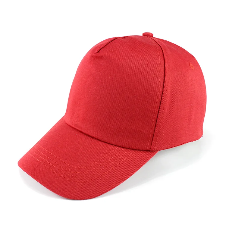Хлопковая детская повседневная бейсбольная кепка, одноцветная, регулируемая, с принтом логотипа или вышивкой текста для детей, маленькие шапочки для студентов - Цвет: Красный