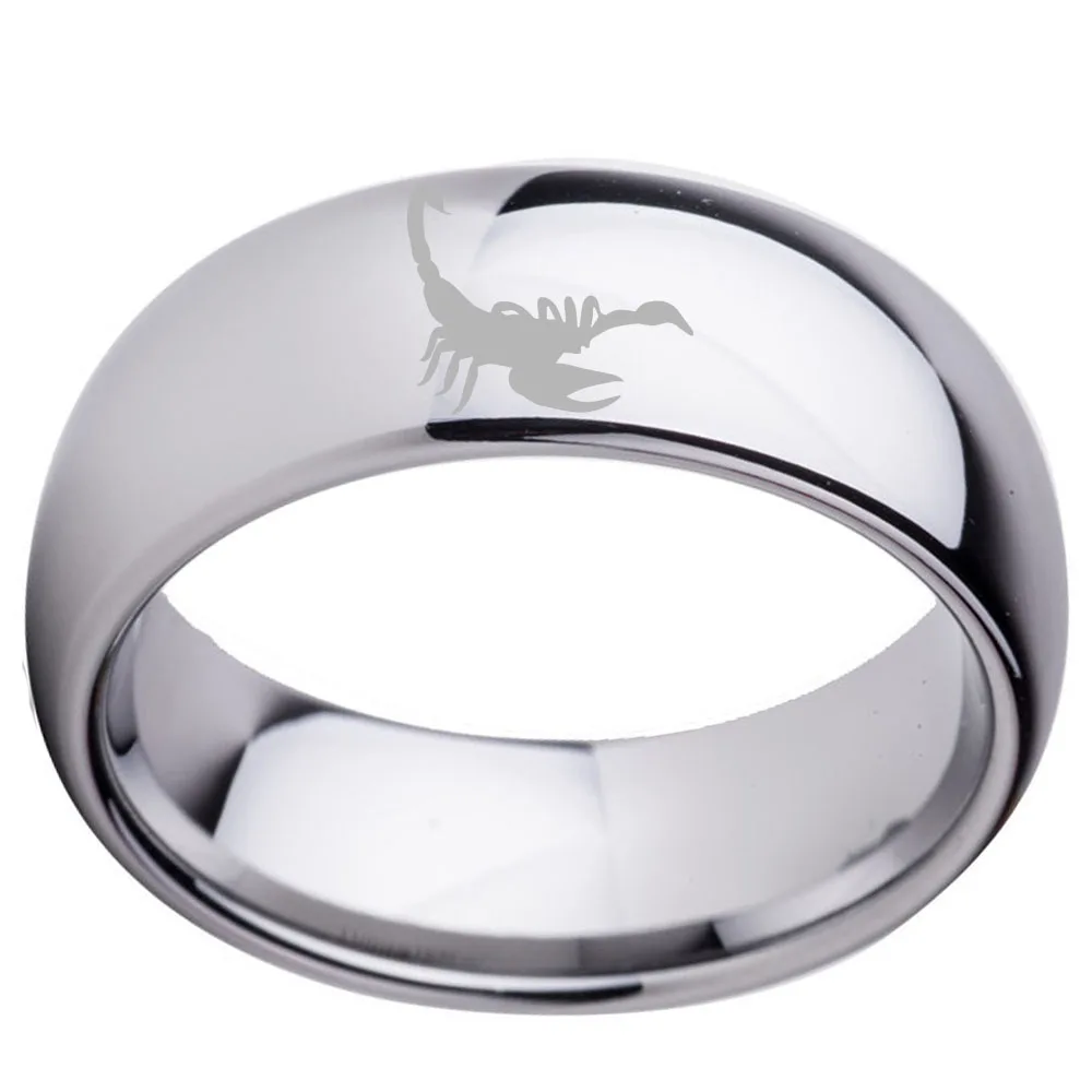 Stainless Steel Gold Color Plated 2 Color Scorpion Zodiac Sign Flat Band Ring