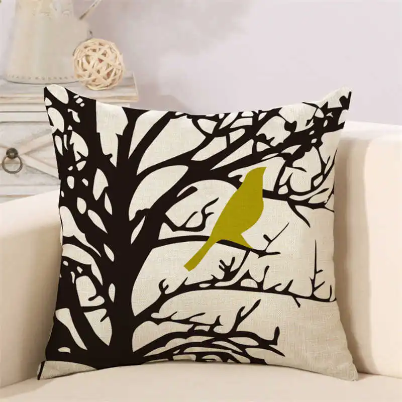 animal pillow case linen bird cushion cover (8)