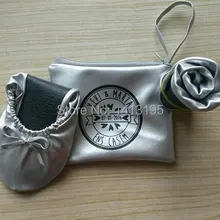 Красивые женщины roll up балетки серебряный балерина свадебные туфли