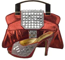2017 neue Ankunft Italienische Schuhe Mit Passenden Taschen Hochwertigen afrikanische Frauen Schuhe Und Taschen Mit Steinen Für Party 1308-37