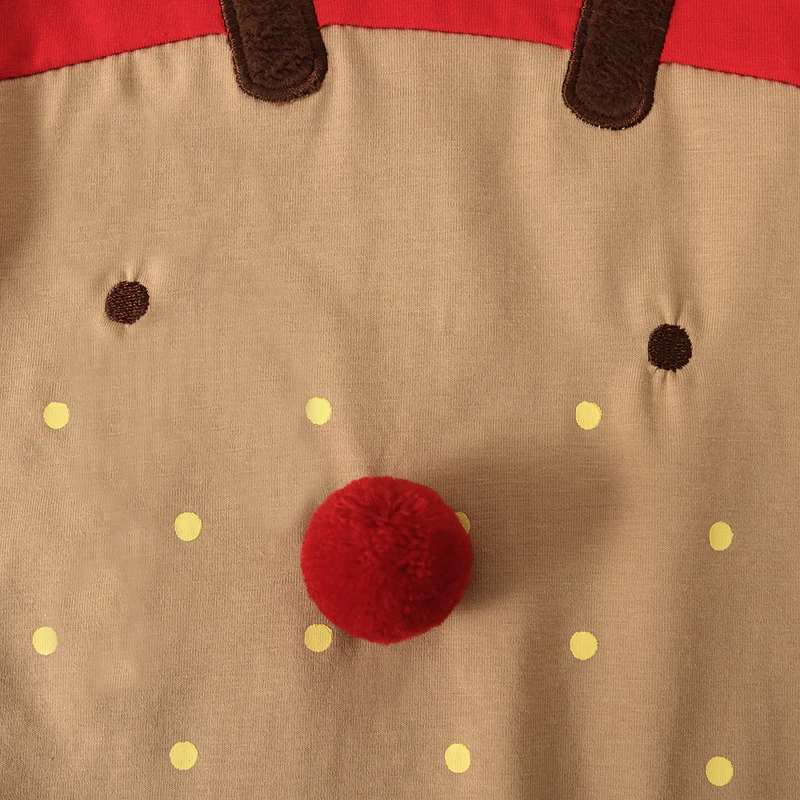Rorychen 2 предмета, для новорожденных, для маленьких мальчиков и девочек Рождественские боди одежда для сна с длинными рукавами и принтом оленей комбинезон шапка пижамы вечерние костюм, одежда для детей