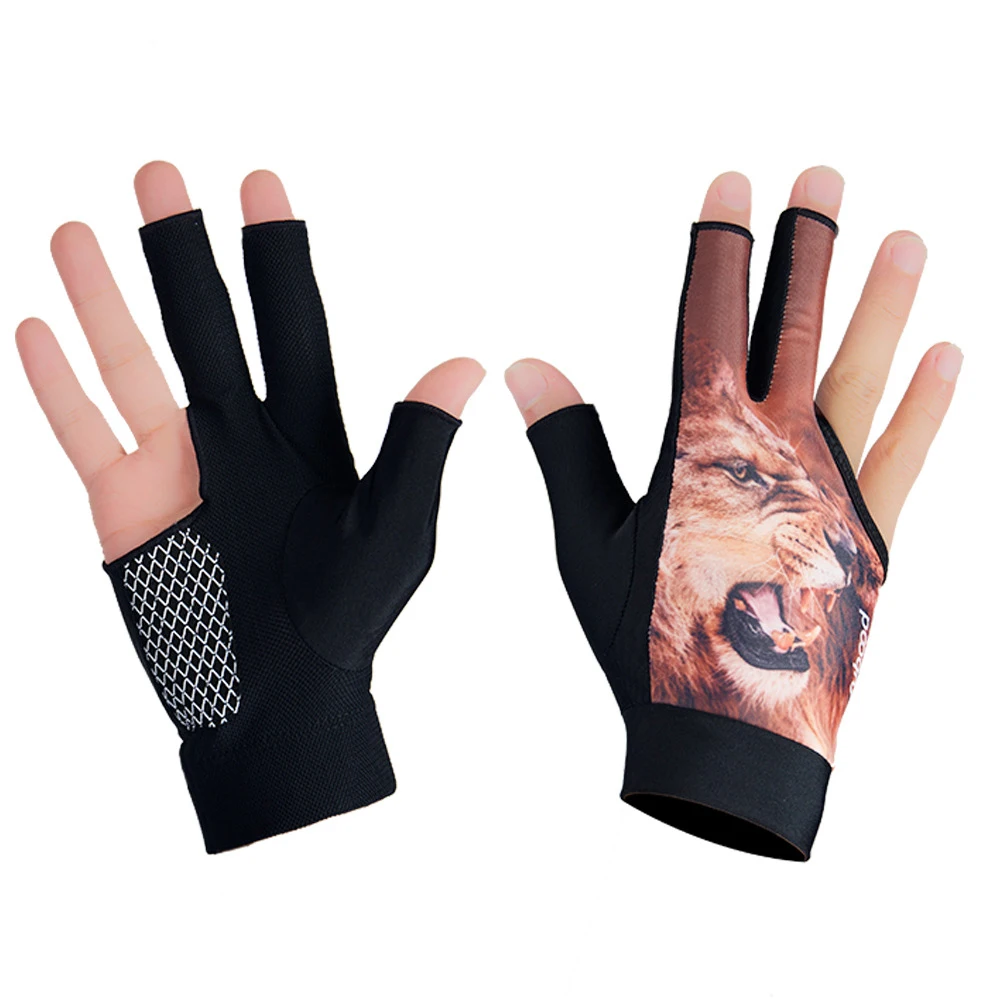 1 шт BOODUN профессиональные 3 пальца бильярдные перчатки для бильярдного кия мужские и женские спортивные шутеры для правой и левой руки - Цвет: Tiger