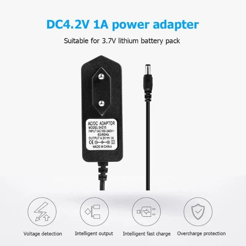 

4.2V 1A 18650 Lithium Battery Charger DC 5.5mm Plug Power Adapter Charger