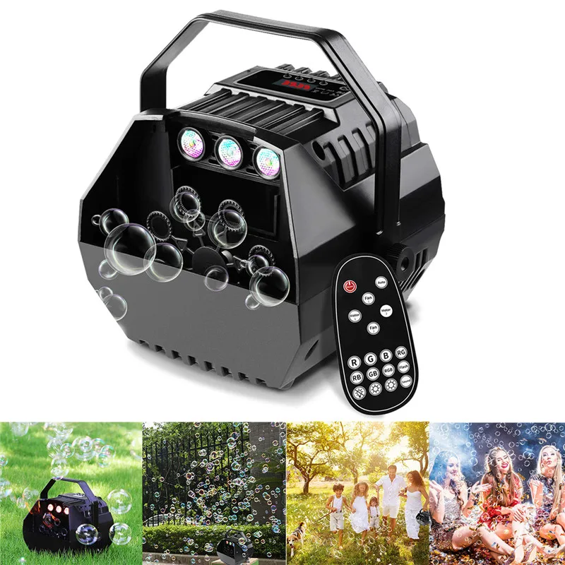 

Parties Festivals Remote Control LED Lamp Romantic Stage Lights Wireless Automatic Bubble Machine Great for Wedding Birthday