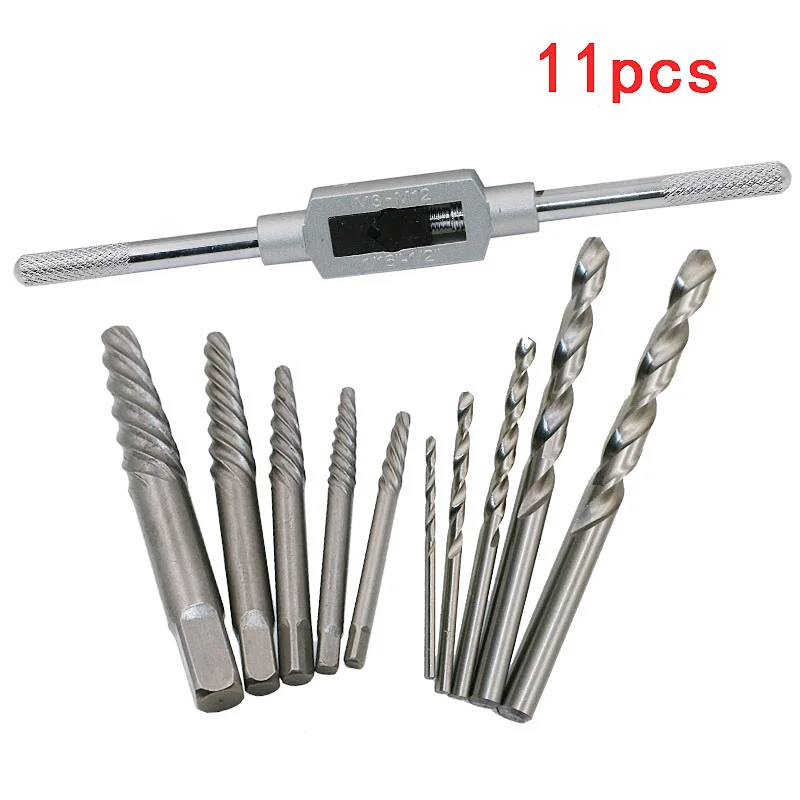 

11Pcs 3MM-10MM Screw Extractor Broken Bolt Remover Drill Bits Set