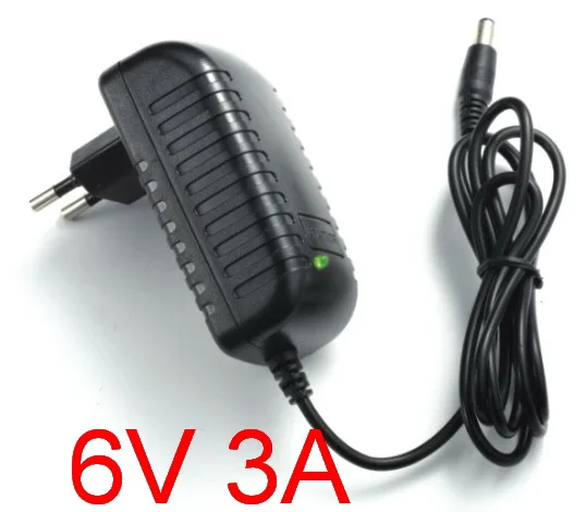 

1PCS 6V3A High quality IC solutions DC 6V 3A Switch power supply,6V3000mA 18W LED power adapter, EU plug 5.5mm x 2.1-2.5mm