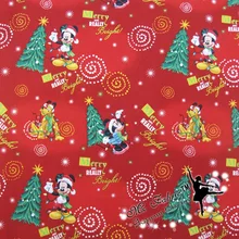 110*50 см 1 шт Рождественская ткань хлопок ткань Рождество Микки напечатанная ткань пэчворк Telas Сделай Сам шитье дамское платье лоскутное шитье