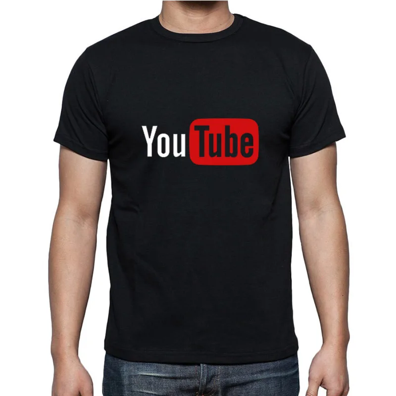 2020 мужские футболки с логотипом YouTube брендовые топы хлопковые повседневные на
