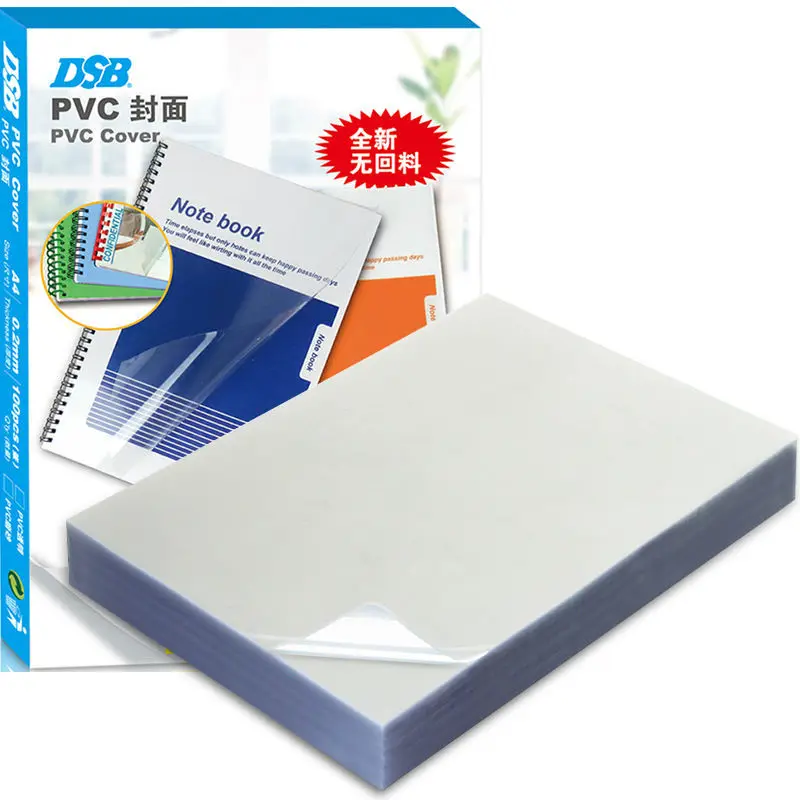 Dsb PVC transparan mengikat penutup Sampul buku plastik Dsb PVC transparan mengikat penutup Sampul buku plastik