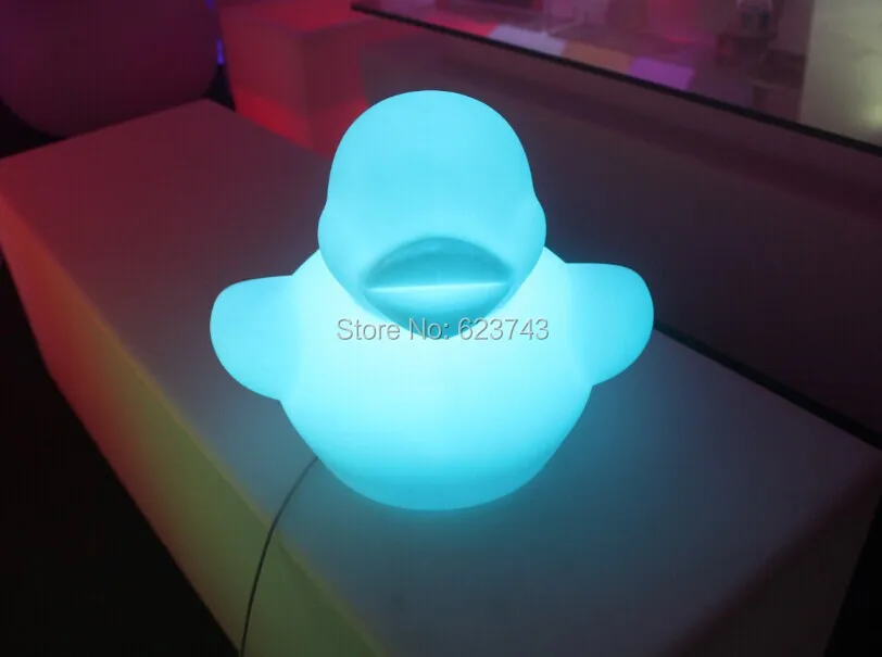 Беспроводной зарядки многоцветные Rubber Duck светодиодный ночник H28cm водонепроницаемый, аккумуляторная большой «Дональд Дак» ребенка ночник