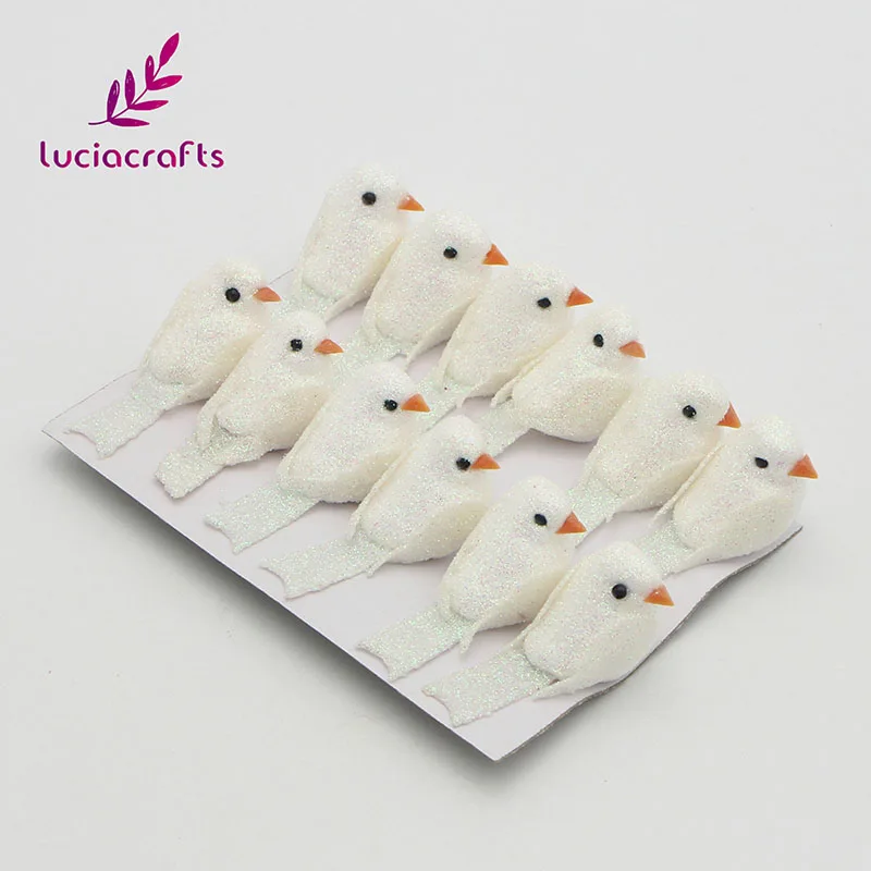 Lucia crafts 12 шт./лот 2 5*5 см пенопластовые Искусственные Птицы вечерние ринки