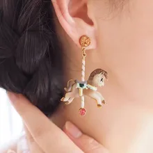 Amybaby, ручная работа, модный дизайн, эмалированная глазурь, Дамбо и кокконь, женские серьги-гвоздики, ювелирные изделия для женщин, вечерние