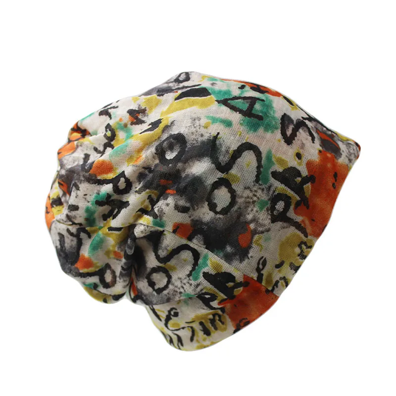 Miaoxi модная новая стильная женская шапка, Осенний теплый вязаный шарф для девочек, шапки бини Skullies с буквенным принтом из полиэстера, 3 цвета, женские шапки - Цвет: huangse