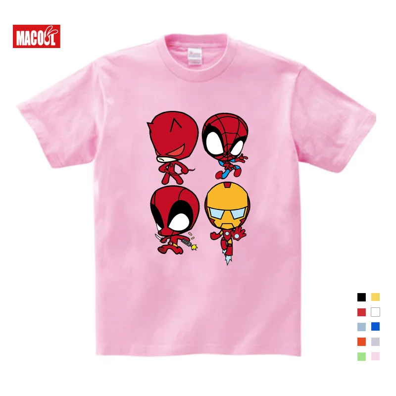 2019 T-shirt Superman/Batman/spider Man/captain America /Hulk/Iron Man / T Shirt Boy Girls Printing T-shirt 3T-9T