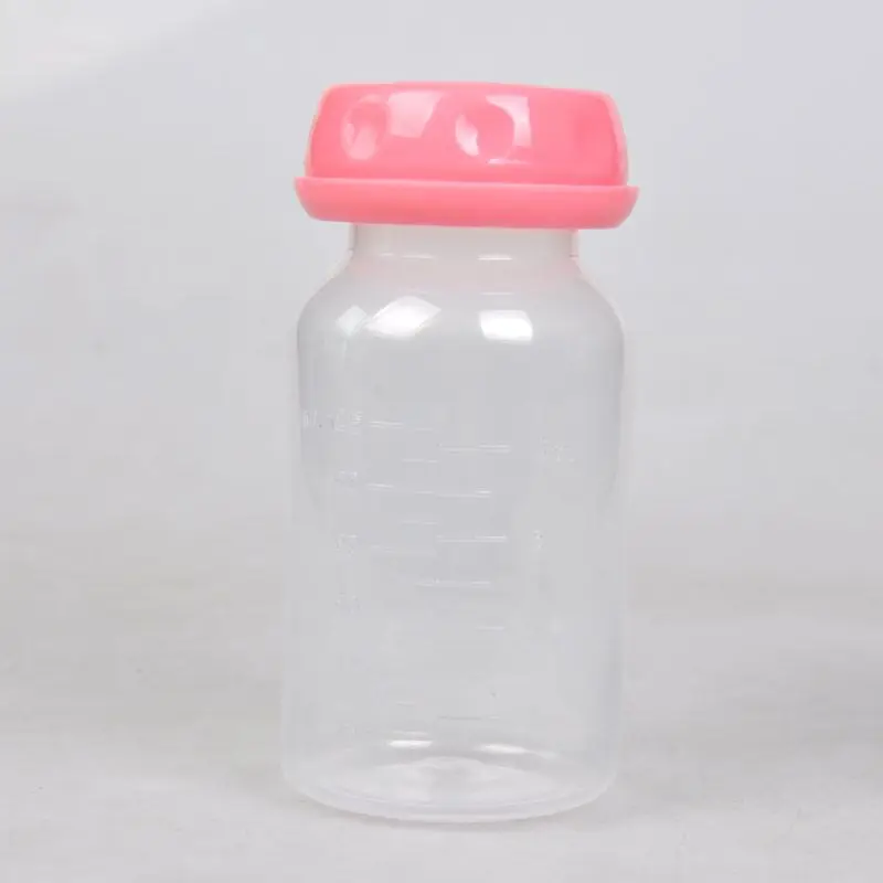 Бутылочки для хранения грудного молока с широким горлышком, твердые ящики для хранения, детские бутылочки для хранения PP 125 мл - Цвет: Розовый