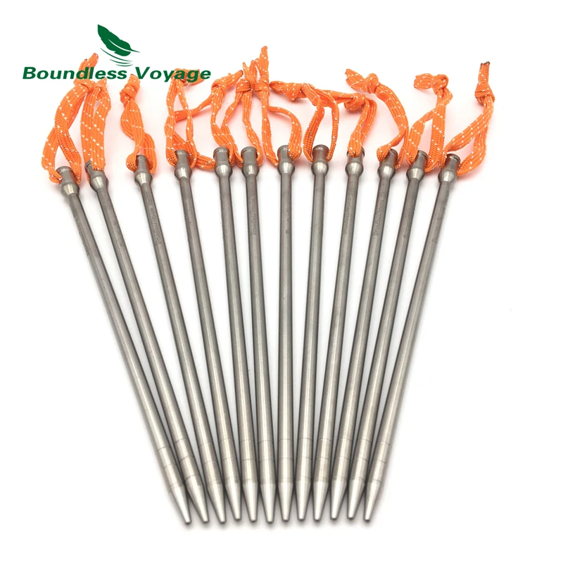 

Boundless Voyage 4-12pcs Tent Accessory Titanium Tent Pegs Camping Tent Stakes Portable Tent Pegs Ti1555B