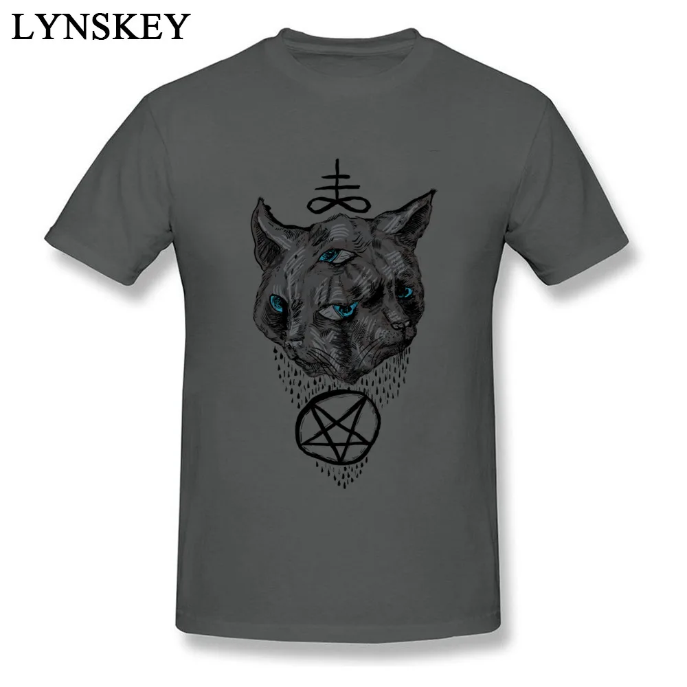 Men's Tops T Shirt Funky Funny T Shirts 100% Cotton O Neck Short Sleeve Crazy Janus Satan Cats Clothing Shirt Top Quality Janus Satan Cats carbon