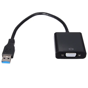 

1080P USB 3.0 to VGA Display External Video Graphics Adapter Cable For Win 7 8, Black