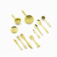 1:12 милый кукольный домик Миниатюрные Кухонные мини столовые приборы 11 столовых приборов