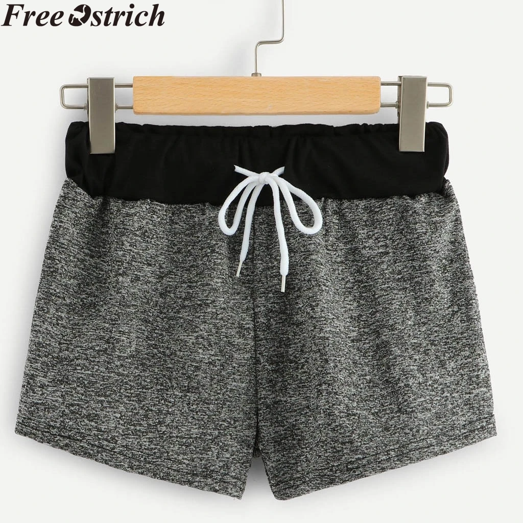 

Summer women lace-up casual shorts high waist and quick-drying solid color hot shorts plus size ladies fitness workout shorts