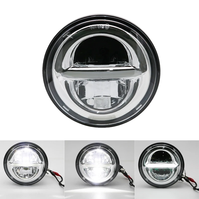 

50W Motorcycle 5-3/4"Led DRL Light Round Headlamp for Sportster 1200 XL Black 5.75 Inch H4 LED Moto Headlight